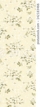 Set of vertical soft watercolor botanical floral seamless pattern swatches 142183466