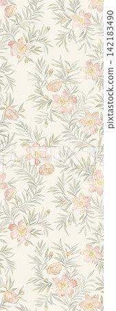 Set of vertical soft watercolor botanical floral seamless pattern swatches Set of vertical soft watercolor botanical floral seamless pattern swatches 142183490