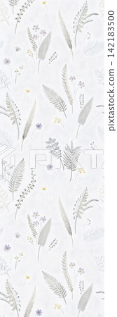 Set of vertical soft watercolor botanical floral seamless pattern swatches Set of vertical soft watercolor botanical floral seamless pattern swatches 142183500
