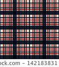 Abstract Red Cream and Navy Tartan Plaid Seamless Pattern 142183831