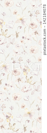 Collection of soft pastel watercolor vertical floral seamless pattern swatches Collection of soft pastel watercolor vertical floral seamless pattern swatches 142184078