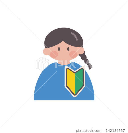 Beginner driver mark and female illustration vector 142184337