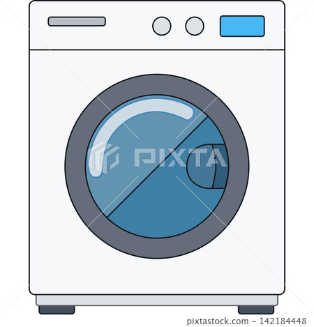 Washing machine, home appliance icon, simple flat vector material. Washing machine, home appliance icon, simple flat vector material. 142184448