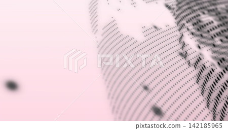 Displaying stylized halftone face band on right, merging with pale pink gradient and blurred spots Displaying stylized halftone face band on right, merging with pale pink gradient and blurred spots 142185965