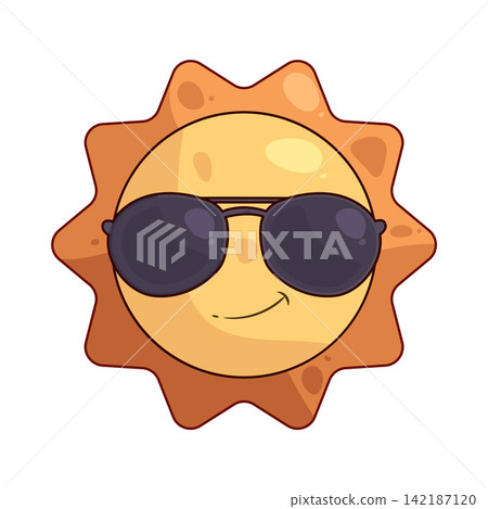 Illustration of Sun with sunglasses Illustration of Sun with sunglasses 142187120
