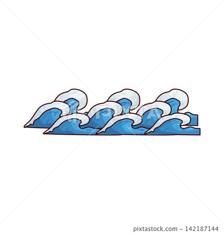 Illustration of Beach waves 142187144