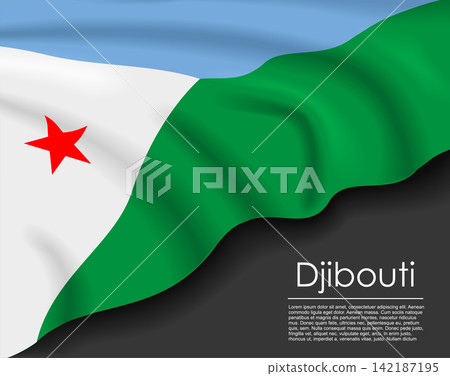 Djibouti waving flag template for national day or travel concept. Vector illustration. Djibouti waving flag template for national day or travel concept. Vector illustration. 142187195