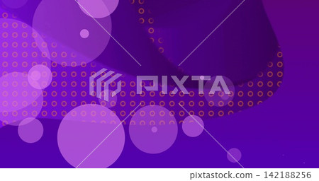 Floating cluster of lavender bokeh circles occupying center of abstract canvas, with orange rings 142188256