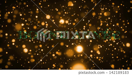Glowing textured green BONNE ANNEE letters floating on studio backdrop, golden bokeh and lens glow Glowing textured green BONNE ANNEE letters floating on studio backdrop, golden bokeh and lens glow 142189183