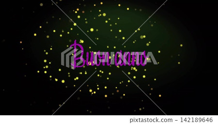 Showing purple glitter cursive Buon anno glowing on vignette studio backdrop, green glow gold bokeh Showing purple glitter cursive Buon anno glowing on vignette studio backdrop, green glow gold bokeh 142189646