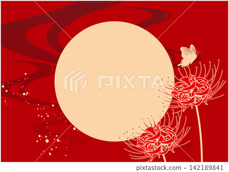 日式背景下的秋季蜘蛛百合 日式背景下的秋季蜘蛛百合 142189841