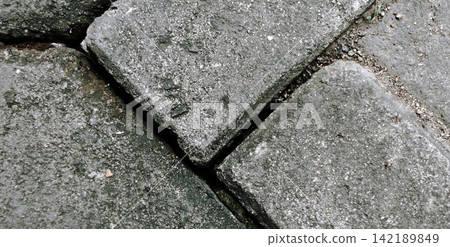 Weathered concrete paving texture on the ground surface Weathered concrete paving texture on the ground surface 142189849