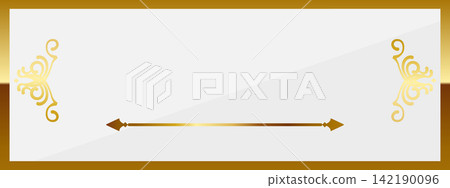 奢華裝飾橫幅背景 - 白色和金色 142190096