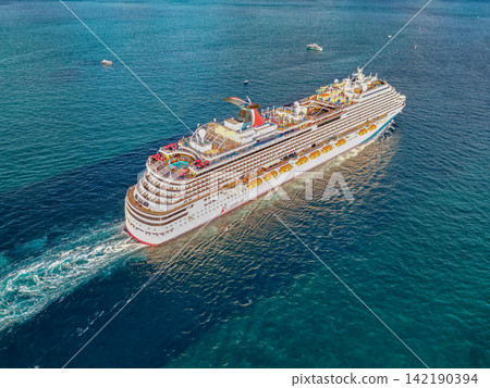 Miami, Florida, USA - November 24, 2024: Cruise in summer vacation. Carnival Cruise line. Cruise ship tour and travel at sea. Ship departing from Miami port. Carnival Celebration cruise ship voyage 142190394
