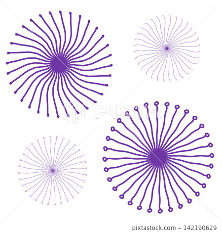 A radial illustration resembling bacteria. (Purple) A radial illustration resembling bacteria. (Purple) 142190629