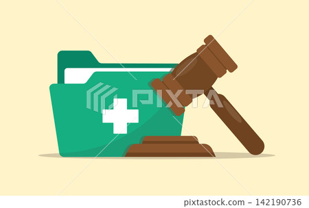 Medical Folder with Gavel vector Illustration Medical Folder with Gavel vector Illustration 142190736