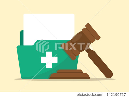 Medical Folder with Gavel vector Illustration Medical Folder with Gavel vector Illustration 142190737