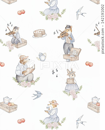 Huge collection of vintage floral and whimsical nursery seamless pattern swatches 142191002