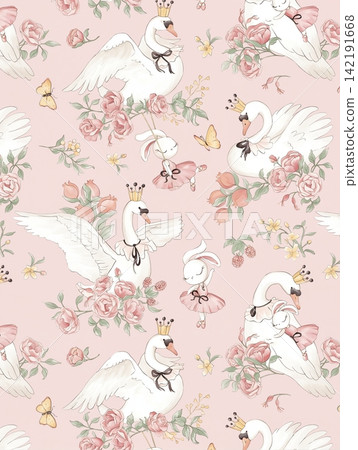 Large bundle of impressionist watercolor floral and landscape seamless pattern swatches Large bundle of impressionist watercolor floral and landscape seamless pattern swatches 142191668