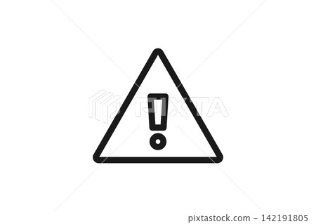 Warning sign line art icon Warning sign line art icon 142191805