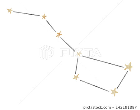 Watercolor illustration constellation Ursa Major or Great Bear. . Isolated clip art of astronomy with yellow stars. Astrological zodiac sign for posters, ursery projects and fantasy designs Watercolor illustration constellation Ursa Major or Great Bear. . Isolated clip art of astronomy with yellow stars. Astrological zodiac sign for posters, ursery projects and fantasy designs 142191887