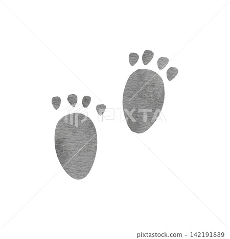 Hand drawn watercolor paws footstep print of a forest animal. bear paws. World Animal Day. Cartoon footprint for poster, print, postcard, card, template, textile, fabric, pattern, stickers Hand drawn watercolor paws footstep print of a forest animal. bear paws. World Animal Day. Cartoon footprint for poster, print, postcard, card, template, textile, fabric, pattern, stickers 142191889