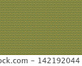Deep green and gold wave pattern seamless background 142192044