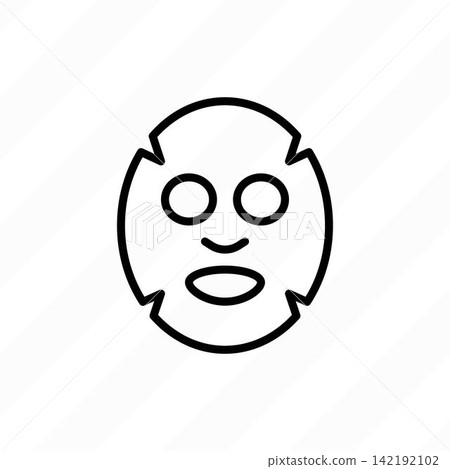 Facial sheet mask thin line icon. Modern vector illustration for beauty shop. Facial sheet mask thin line icon. Modern vector illustration for beauty shop. 142192102