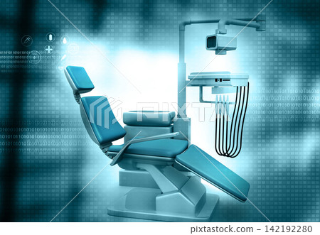 Dental chair on medical background Dental chair on medical background 142192280