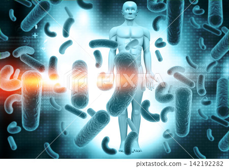 Human virus, bacteria infection. virus with man Human virus, bacteria infection. virus with man 142192282