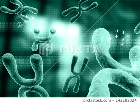 Chromosome on science background 142192324