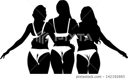 Silhouette illustration of a woman wearing a swimsuit Silhouette illustration of a woman wearing a swimsuit 142192665