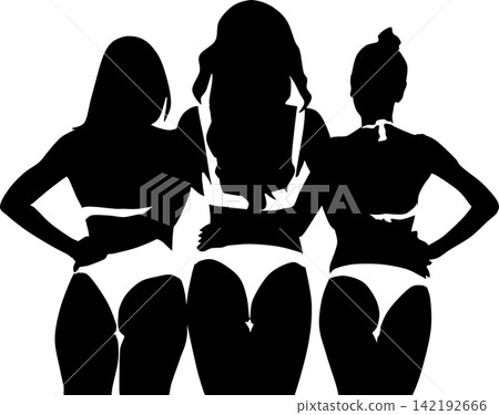 Silhouette illustration of a woman wearing a swimsuit Silhouette illustration of a woman wearing a swimsuit 142192666