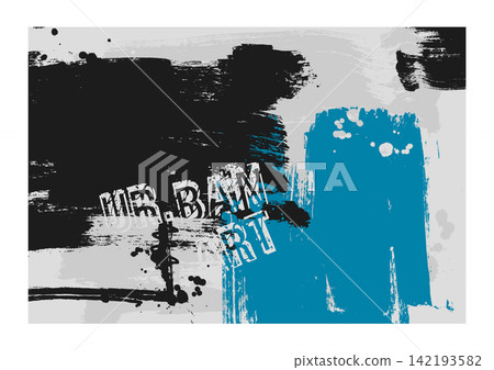Urban grunge brush art blue black background 142193582