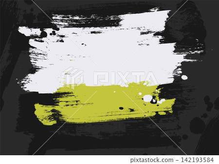 Abstract black white yellow brush background 142193584