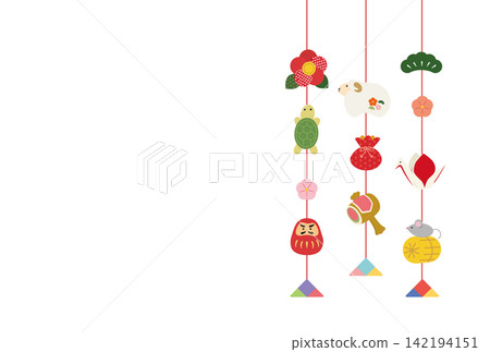 2027 Year of the Sheep: Hanging decoration New Year's card 2027 Year of the Sheep: Hanging decoration New Year's card 142194151
