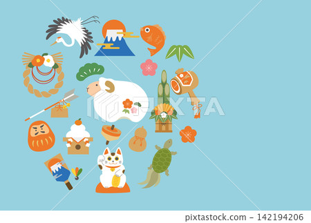 2027, Year of the Sheep: Auspicious New Year's Cards 2027, Year of the Sheep: Auspicious New Year's Cards 142194206