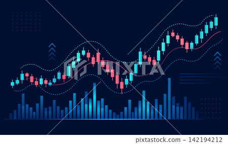 financial market trend visualization 142194212