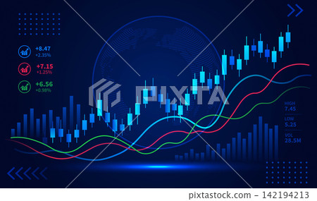 global market trend visualization 142194213