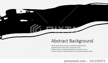 Black ink brush stroke on white background. Japanese style. Vector illustration grunge stains. Brushes illustration. Black ink brush stroke on white background. Japanese style. Vector illustration grunge stains. Brushes illustration. 142195073