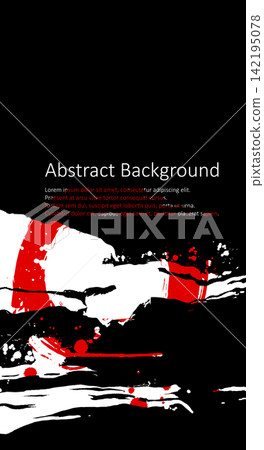 White red ink brush stroke on black background. Japanese style. Vector illustration grunge stains. Brushes illustration. 142195078