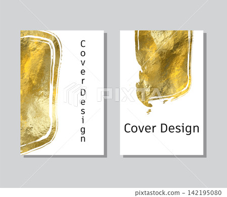 Gold foil abstract grunge banner. Texture, gold foil effect background vector. Gold foil abstract grunge banner. Texture, gold foil effect background vector. 142195080