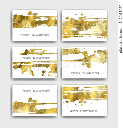 Gold foil abstract grunge banner. Texture, gold foil effect background vector. Gold foil abstract grunge banner. Texture, gold foil effect background vector. 142195081