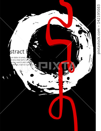 Red and black abstract background with ink brush design elements. Red and black abstract background with ink brush design elements. 142195083