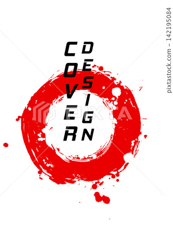 Red and black abstract background with ink brush design elements. Red and black abstract background with ink brush design elements. 142195084