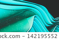 3d Abstract technology background with futuristic flowing wavy glass layered on black background. 142195552