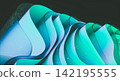 3d Abstract technology background with futuristic flowing wavy glass layered on black background. 142195555