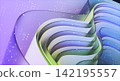 3d Abstract technology background with futuristic flowing wavy glass layered on black background. 142195557