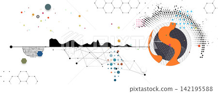 Abstract high technology and science background with geometric elements Abstract high technology and science background with geometric elements 142195588
