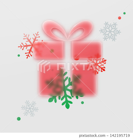 Glossy glassmorphism Christmas gift. Glossy glassmorphism Christmas gift. 142195719